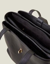 Faux Leather Work Tote Bag, , large