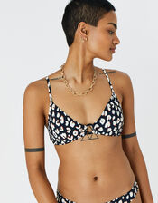 Animal Ring Bikini Crop Top, Black (BLACK WHITE), large