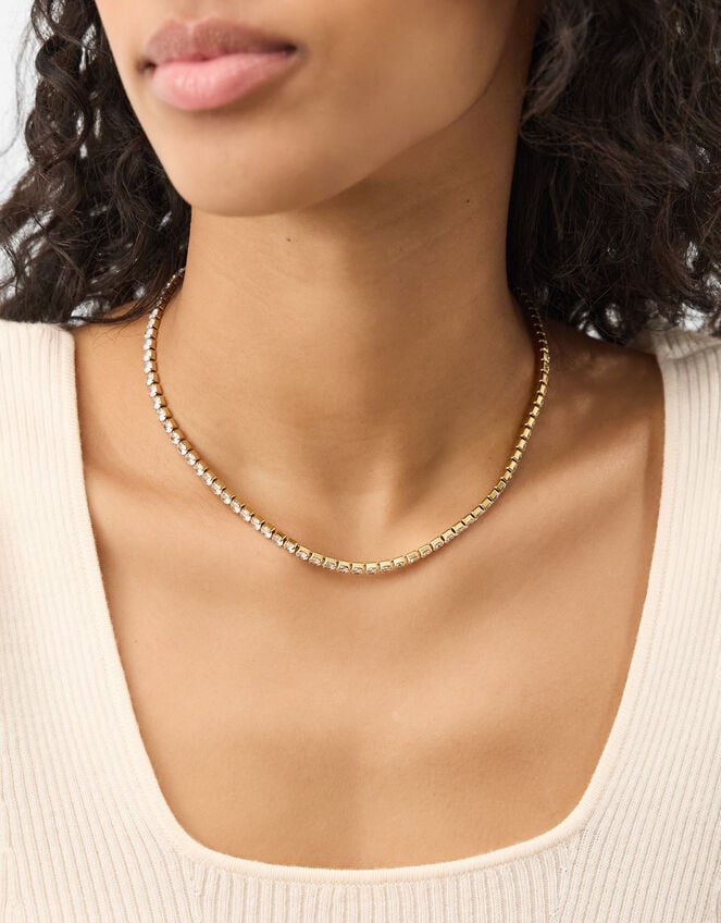 Stainless Steel Tennis Necklace, , large