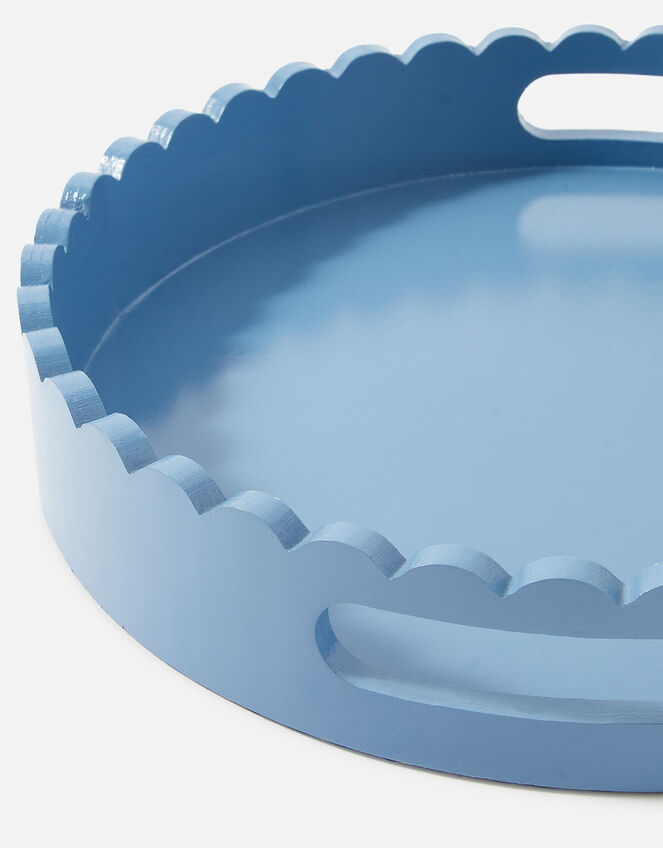 Small Scallop Round Tray, Blue (BLUE), large
