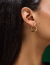 Stainless Steel Heart Hoop Earrings, , large