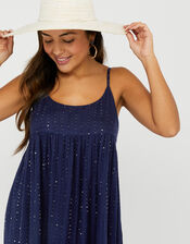 Sequin Maxi Dress, Blue (NAVY), large