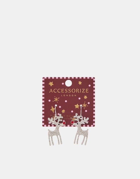 Christmas Reindeer Drop Earrings, , large