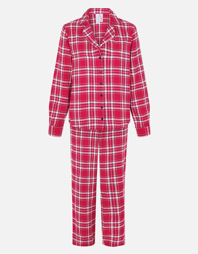 Check Button Down Pyjama Set, Red (RED), large