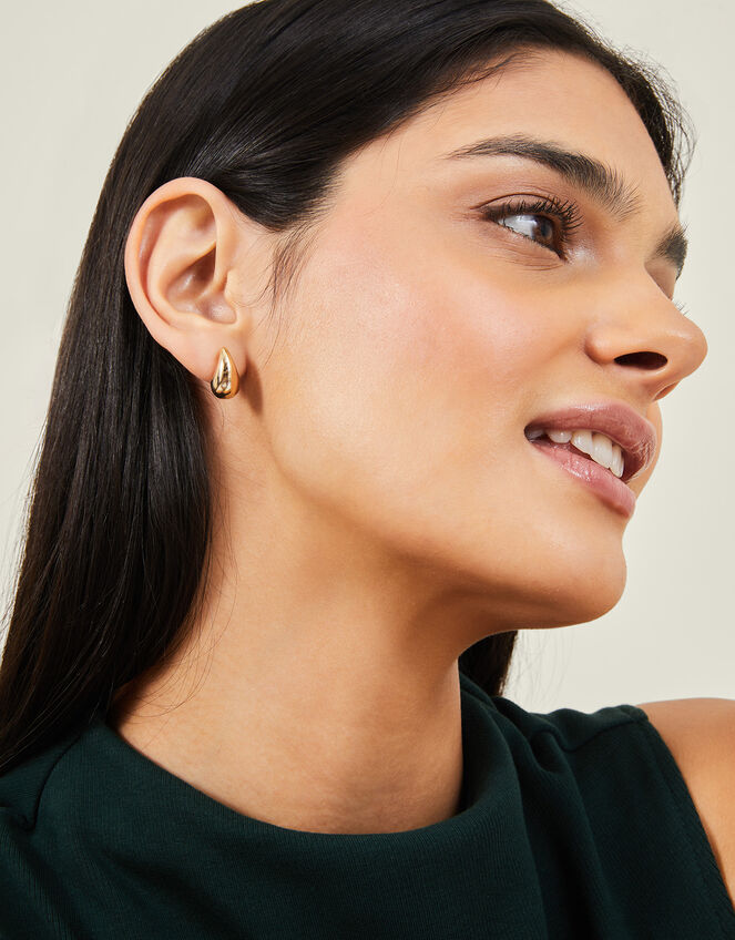 14ct Gold-Plated Tear Drop Earrings, , large