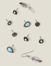 5-Pack Feather Stud Earrings, , large
