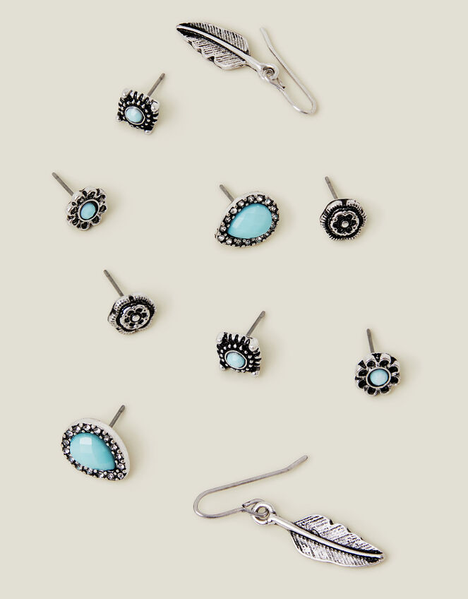 5-Pack Feather Stud Earrings, , large