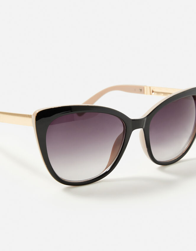 Contrast Arm Cateye Sunglasses, , large