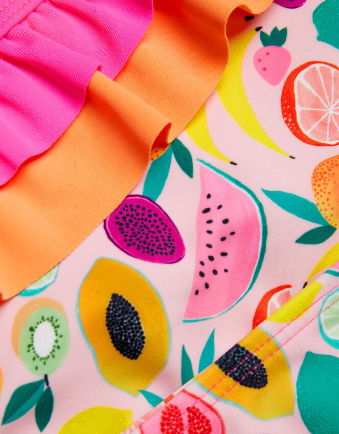 Girls Fruit Print Bikini Set with Recycled Polyester, Multi (BRIGHTS-MULTI), large