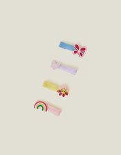 4-Pack Girls Flower Hair Clips, , large