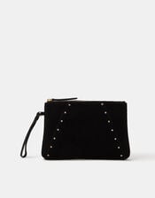 Stud Suede Clutch Bag, , large