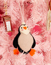 Embellished Penguin Wool Hanging Decoration, , large