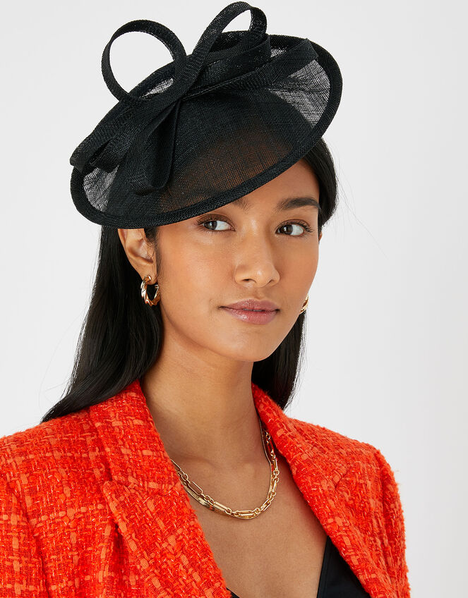 Kate Bow Disc Band Fascinator , Black (BLACK), large