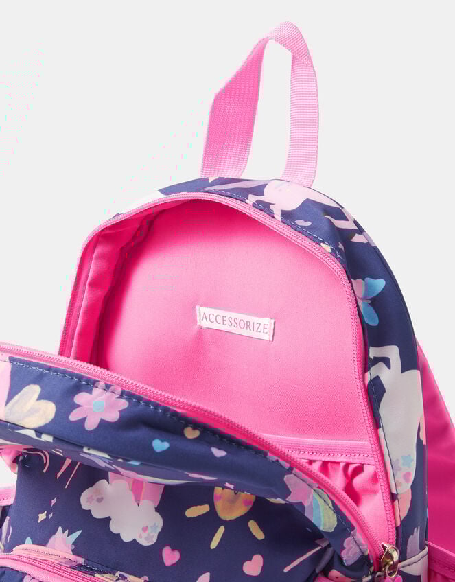 Girls Unicorn Print Backpack, , large