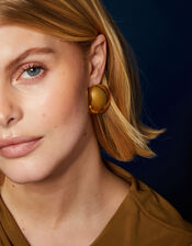 14ct Gold-Plated Dome Stud Earrings, , large