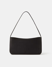 Satin Shoulder Bag, Black (BLACK), large