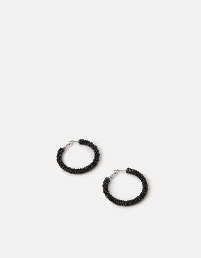 Beaded Hoop Earrings, , large