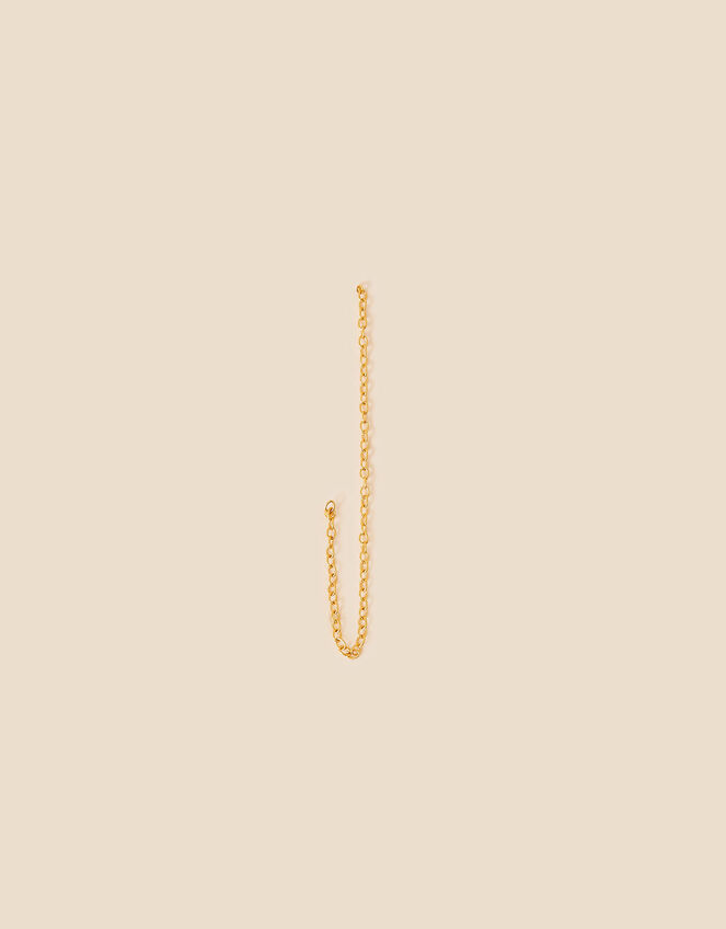 14ct Gold-Plated Chain Threader Single Earring, , large