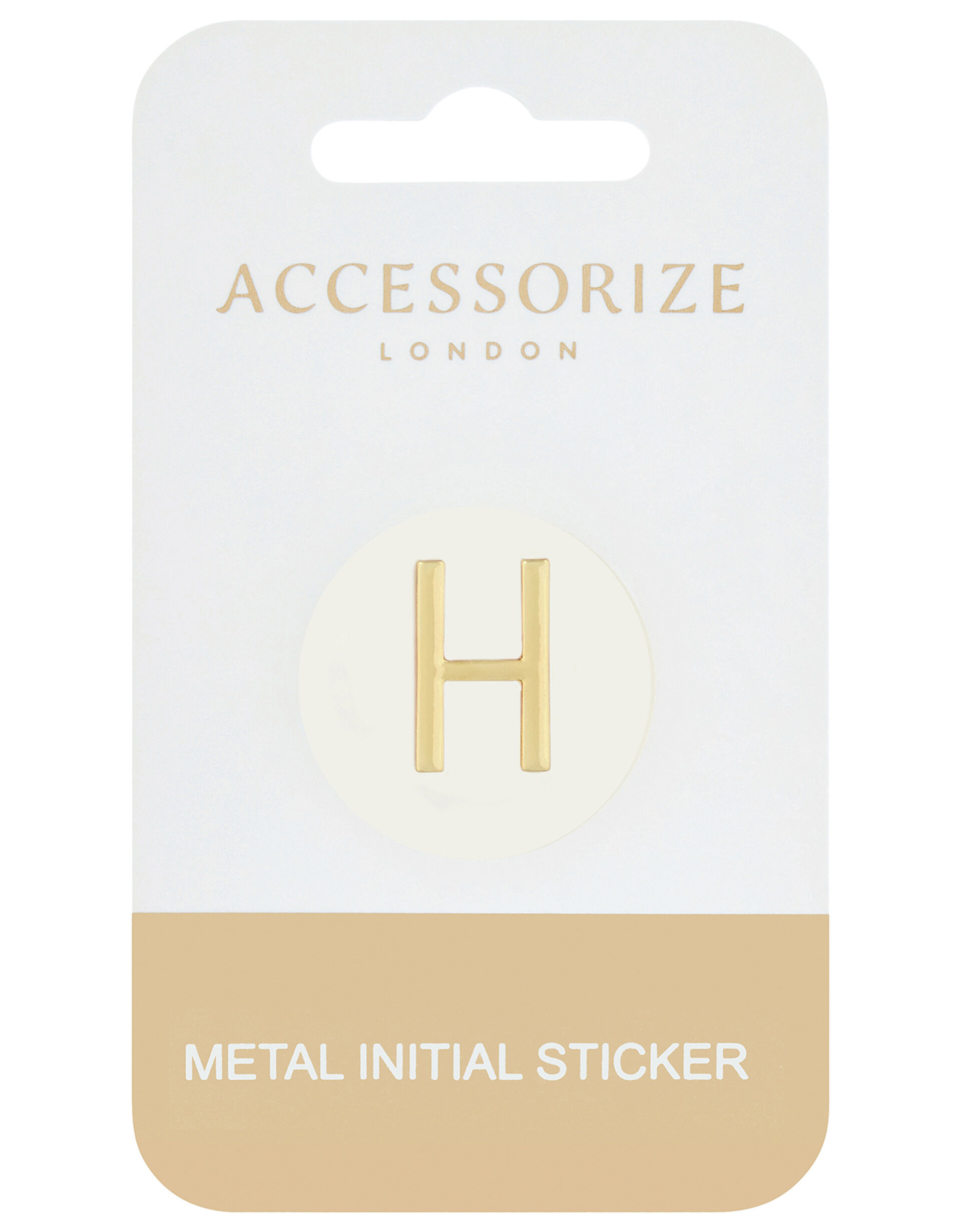 Metallic Initial Sticker - H, , large