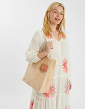 Metallic Woven Starfish Shopper Bag, , large