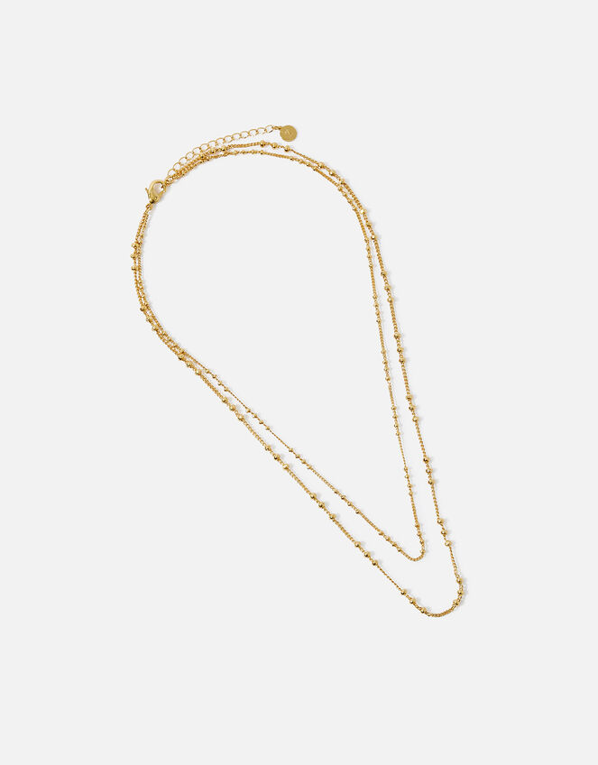 14ct Gold-Plated Fancy Chain Layered Necklace, , large