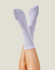 Ditsy Heart Print Socks, Blue (BLUE), large