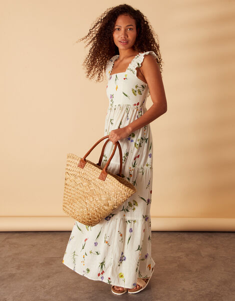 Large Straw Basket Shoulder Bag , , large