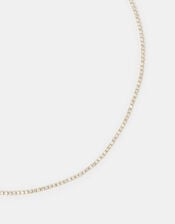14ct Gold-Plated Diamanté Tennis Necklace, , large