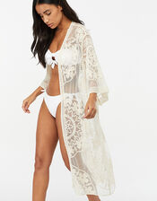 Jaki Long Lace Kimono, Cream (CREAM), large