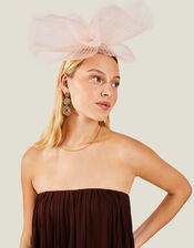 Pleated Fascinator, Pink (PALE PINK), large