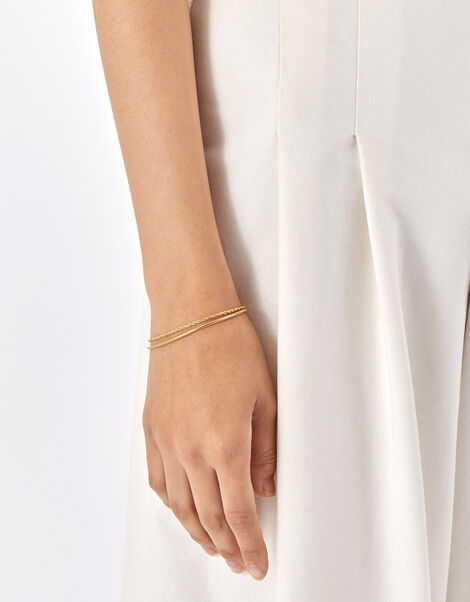 14ct Gold-Plated Omega and Rope Chain Bracelet, , large