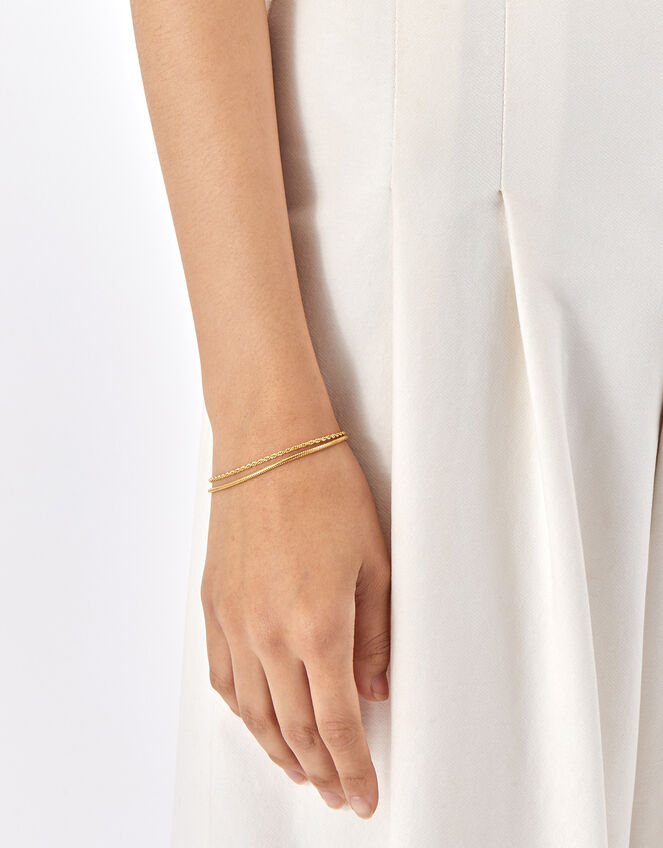 14ct Gold-Plated Omega and Rope Chain Bracelet, , large