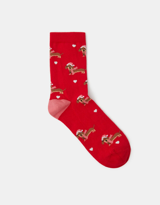 Christmas Sausage Dog Socks, , large