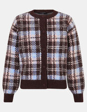 Check Cardigan, Brown (CHOCOLATE), large