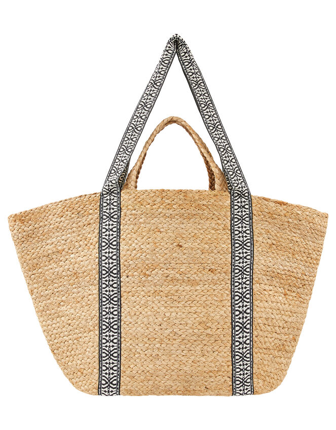 Florence Webbing Strap Woven Basket Bag, , large