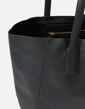 Melinda Large Leather Shopper, Black (BLACK), large