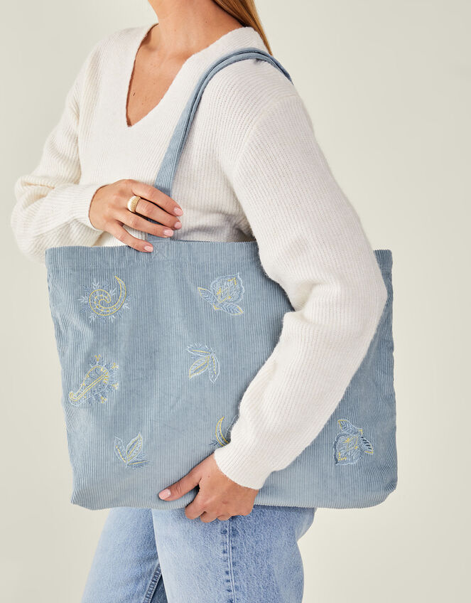 Paisley Embroidered Cord Shopper Bag, , large