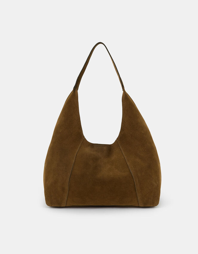 Large Suede Shoulder Bag, , large