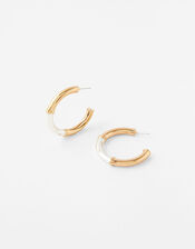 Two-Tone Hoop Earring with Recycled Metal, , large