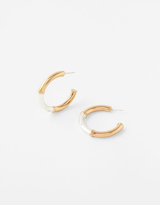 Two-Tone Hoop Earring with Recycled Metal, , large