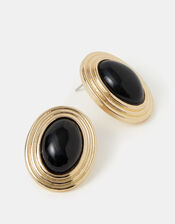 Statement Oval Stud Earrings, , large