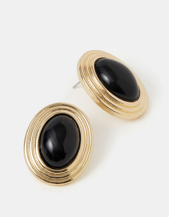 Statement Oval Stud Earrings, , large