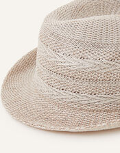 Chevron Packable Fedora, Natural (NATURAL), large