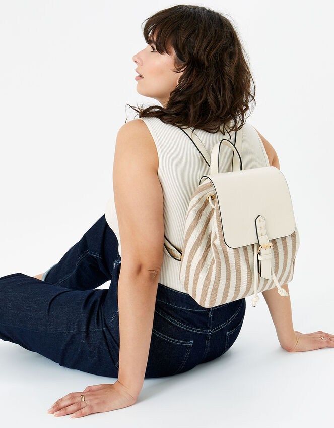 Woven Stripe Rucksack, , large