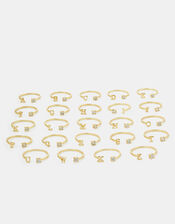 14ct Gold-Plated Adjustable Initial Ring, Gold (GOLD), large