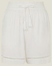 Linen Blend Shorts, White (WHITE), large