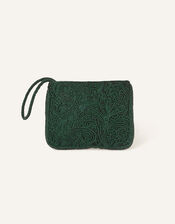 Beaded Satin Wristlet, , large