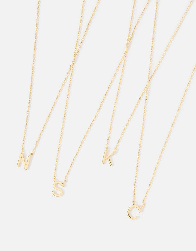 14ct Gold-Plated Initial Chain Necklace, Gold (GOLD), large