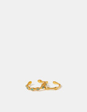 2-Pack Quartz Bubble Adjustable Rings, , large