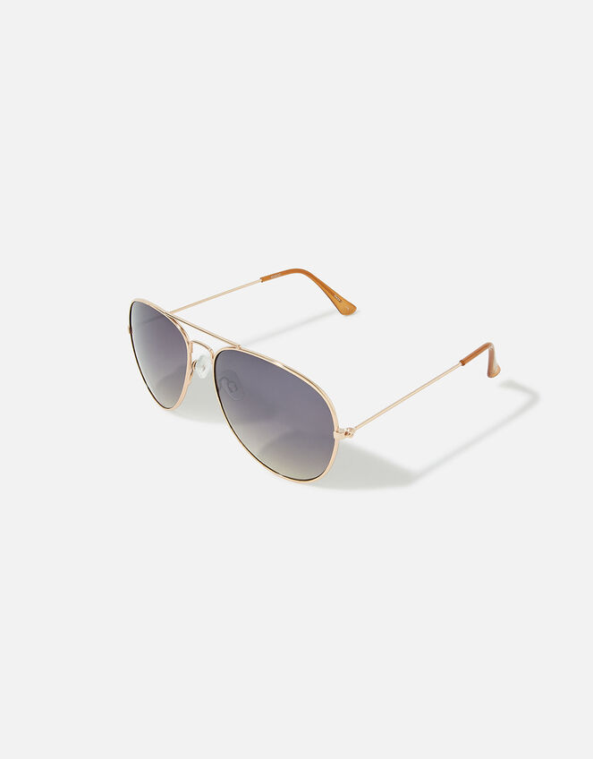 Chantal Aviator Sunglasses, Silver (SILVER), large